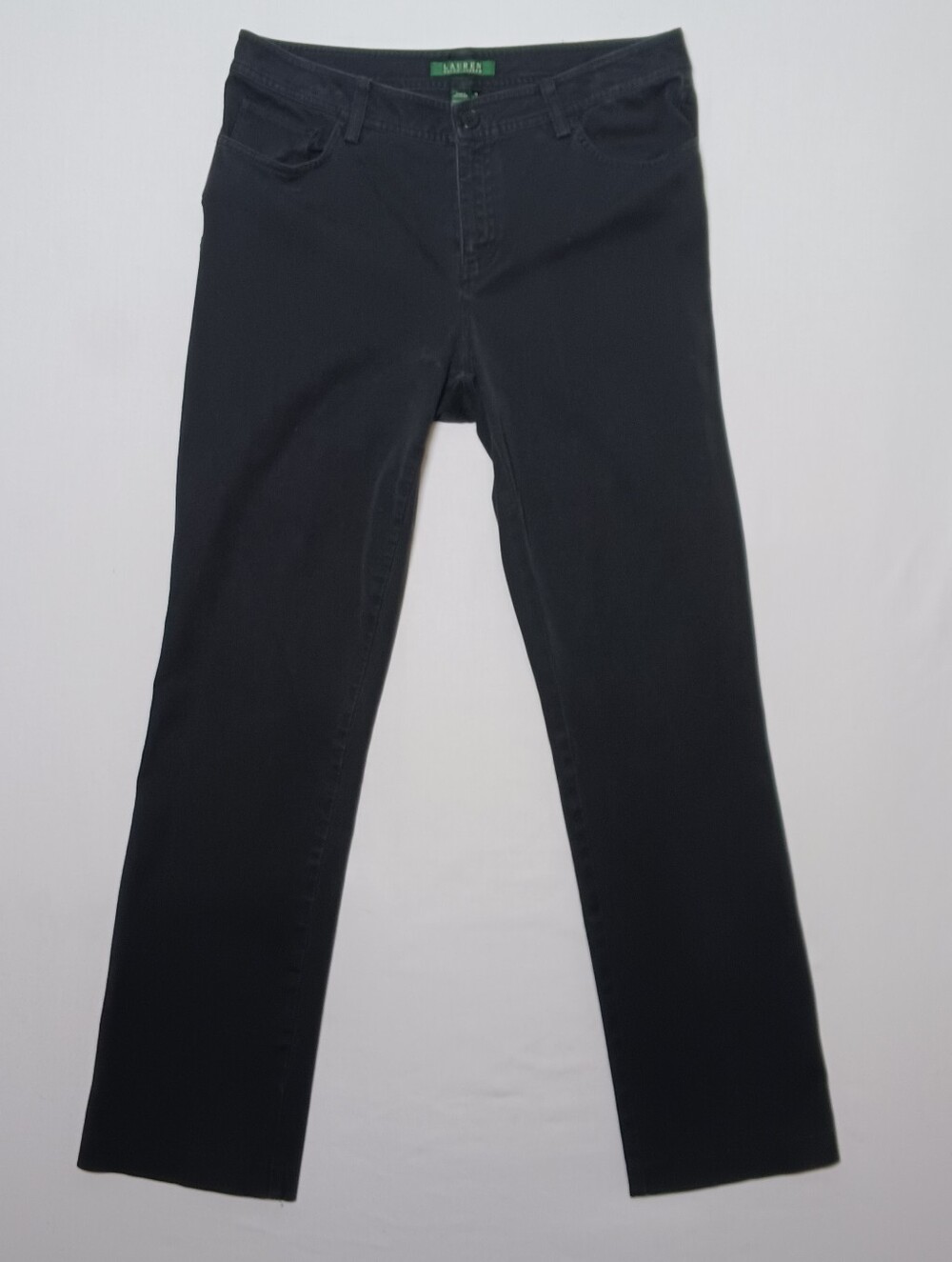Lauren Ralph Lauren Women Straight Leg Jeans Size 10 Black Denim 32X32